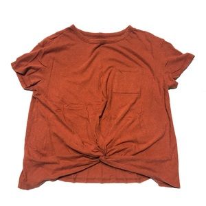 Universal Thread Burnt Orange Knotted Tee
